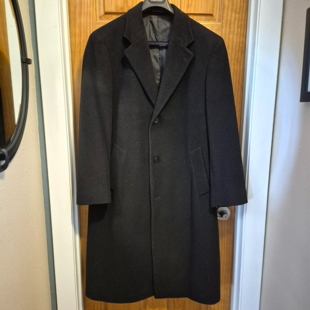 Cashmere Blend Full-Length Black Italian-Made Dress Coat
